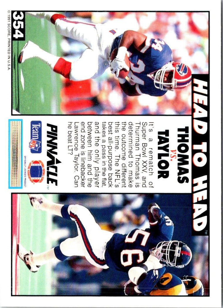 1991 Pinnacle Thurman Thomas/Lawrence Taylor