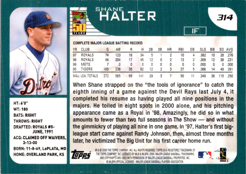 2001 Topps Shane Halter