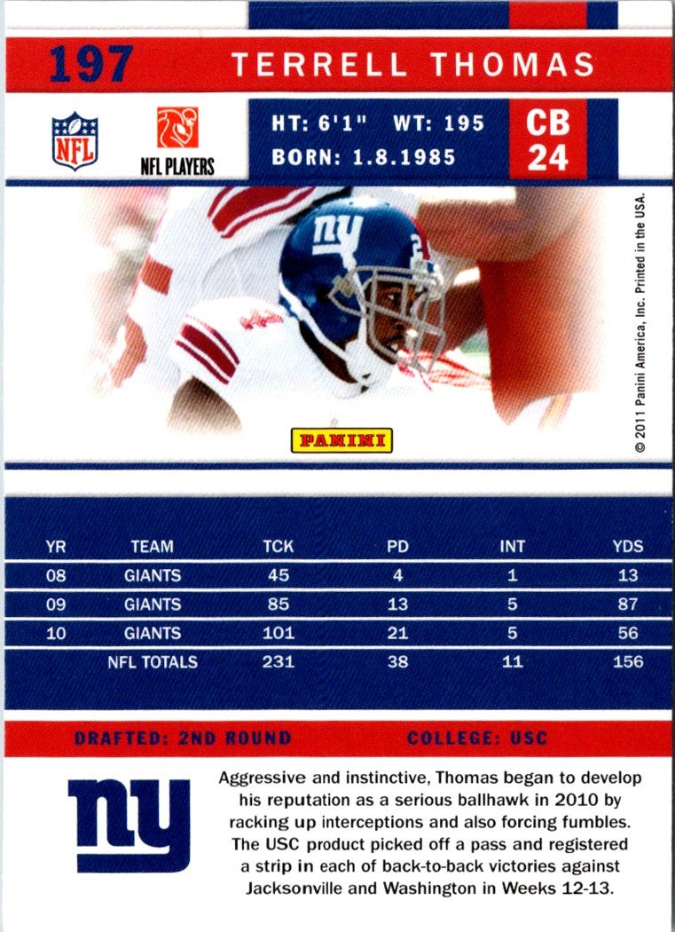 2011 Score Terrell Thomas