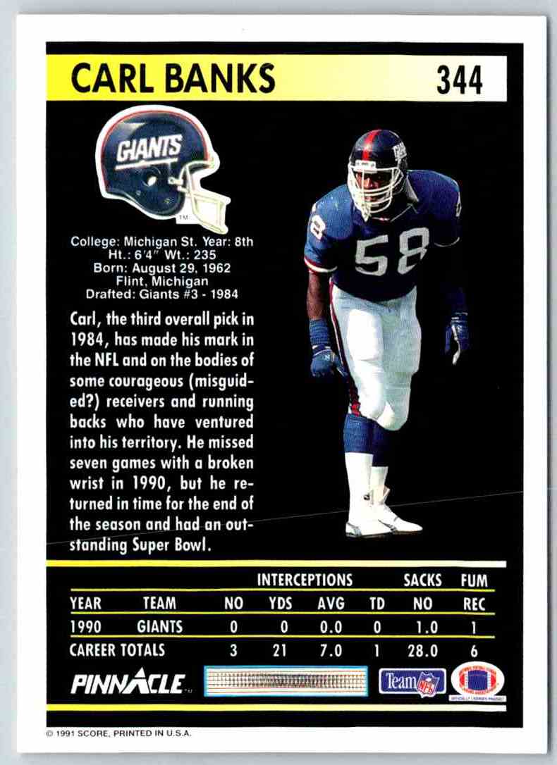 1991 Pinnacle Carl Banks