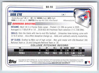 2020 Bowman Cj Van Eyk #BD-93