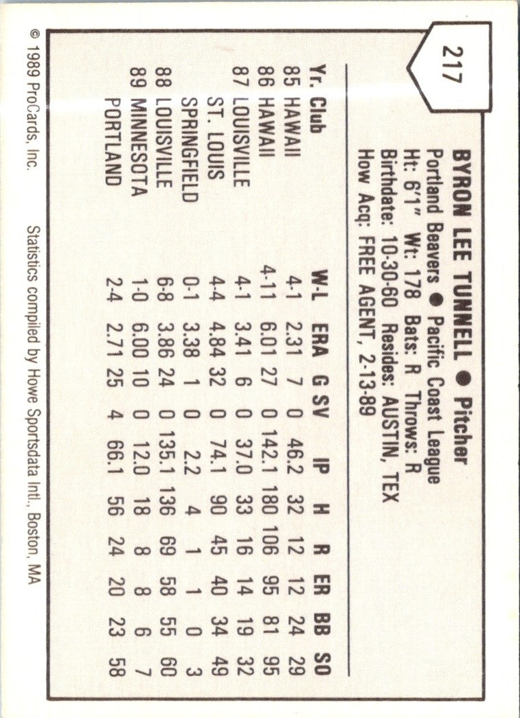 1989 ProCards Lee Tunnell