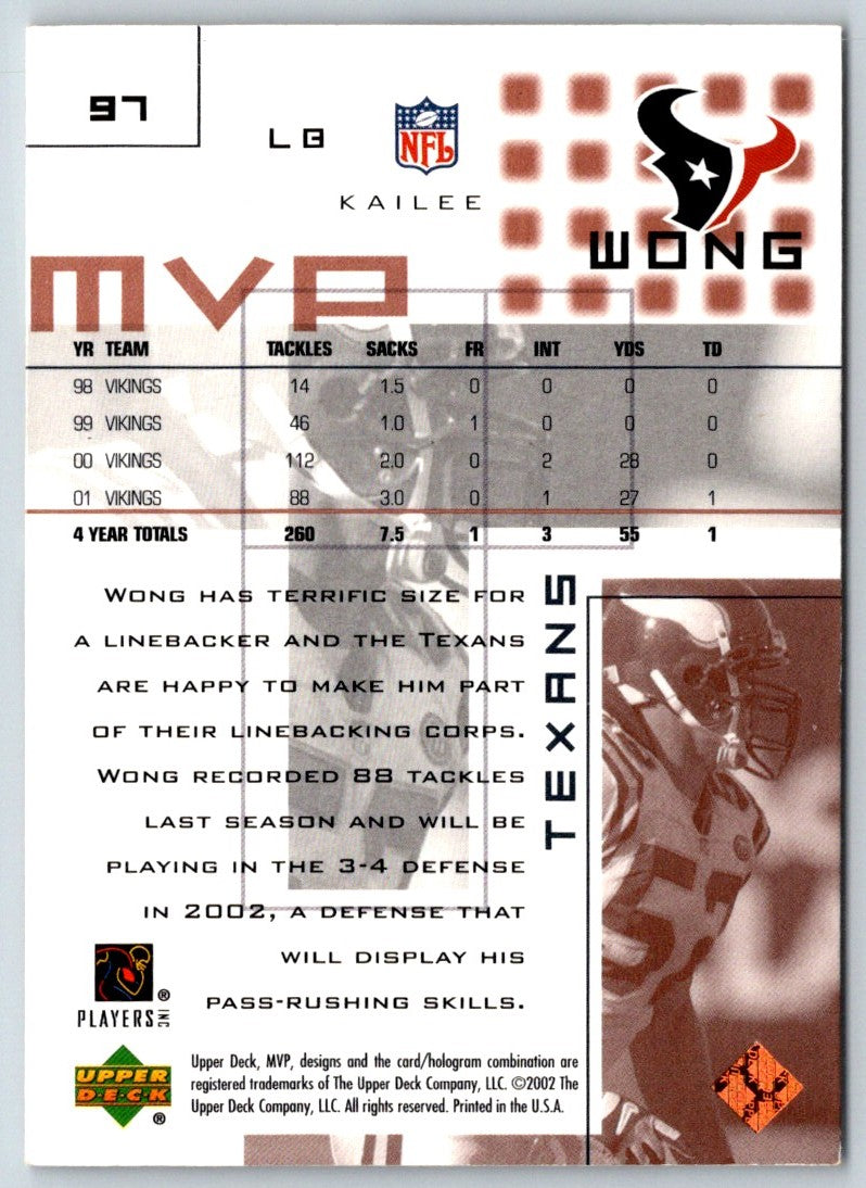 2002 Upper Deck MVP Kailee Wong