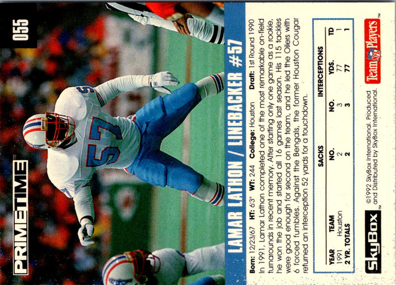 1992 Skybox Impact Lamar Lathon