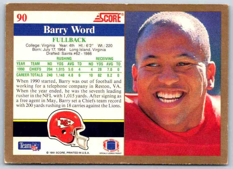 1991 Score Barry Word