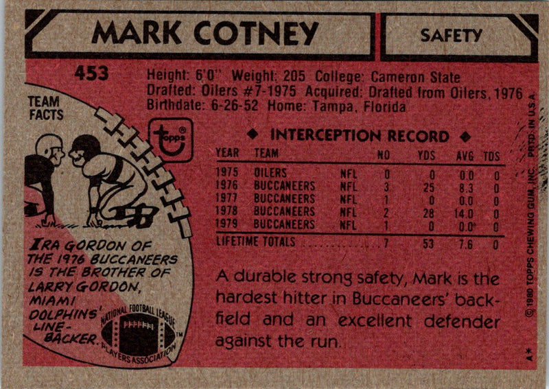 1980 Topps Mark Cotney