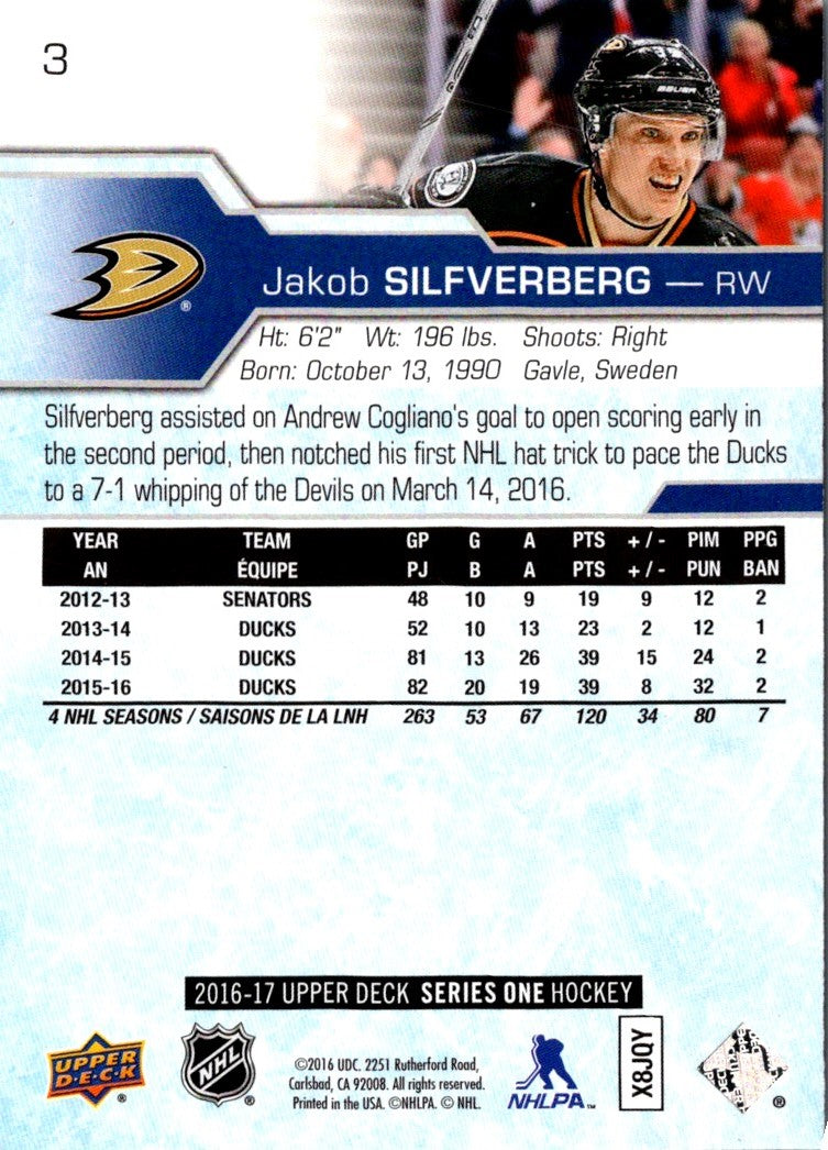 2016 Upper Deck Jakob Silfverberg