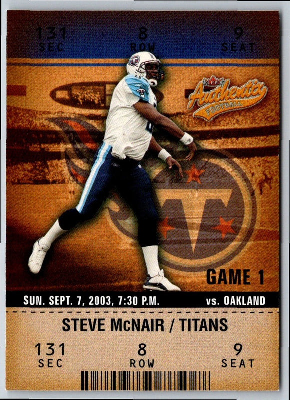2003 Fleer Authentix Steve McNair #99