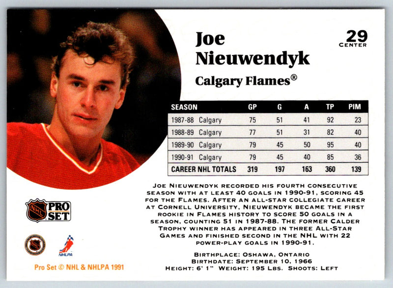 1991 Pro Set Joe Nieuwendyk