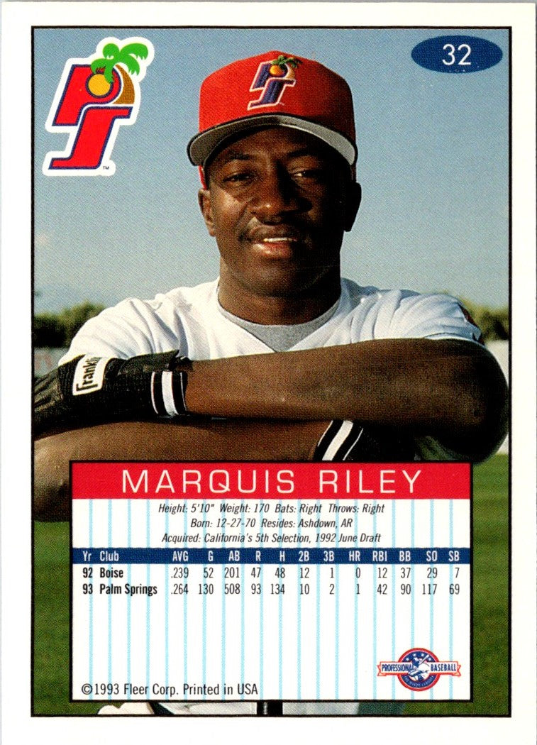 1993 Fleer Excel Marquis Riley