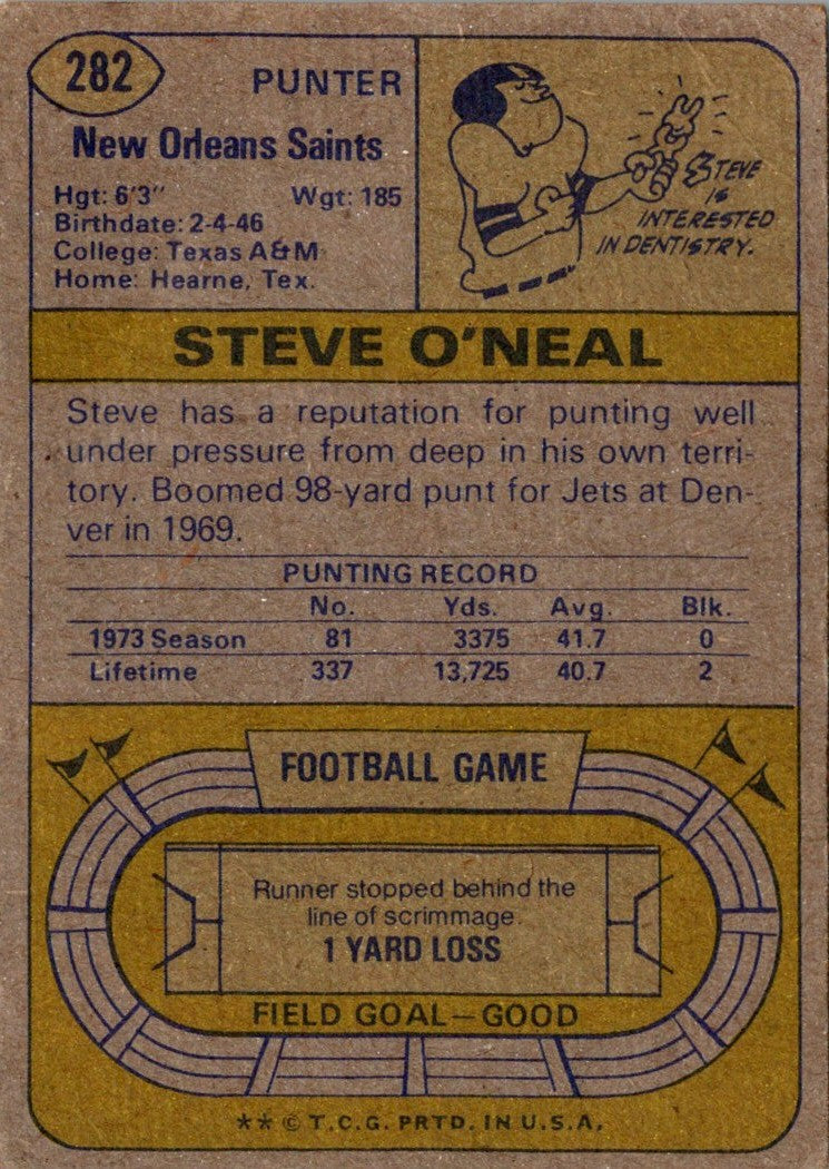 1974 Topps Steve O'Neal