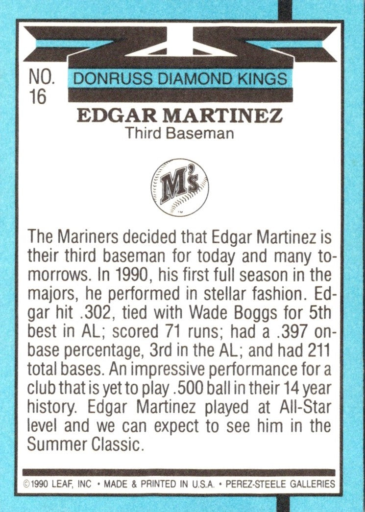 1990 Donruss Edgar Martinez