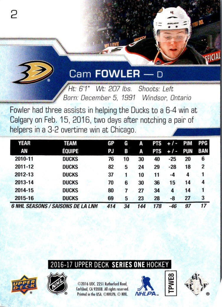 2016 Upper Deck Cam Fowler