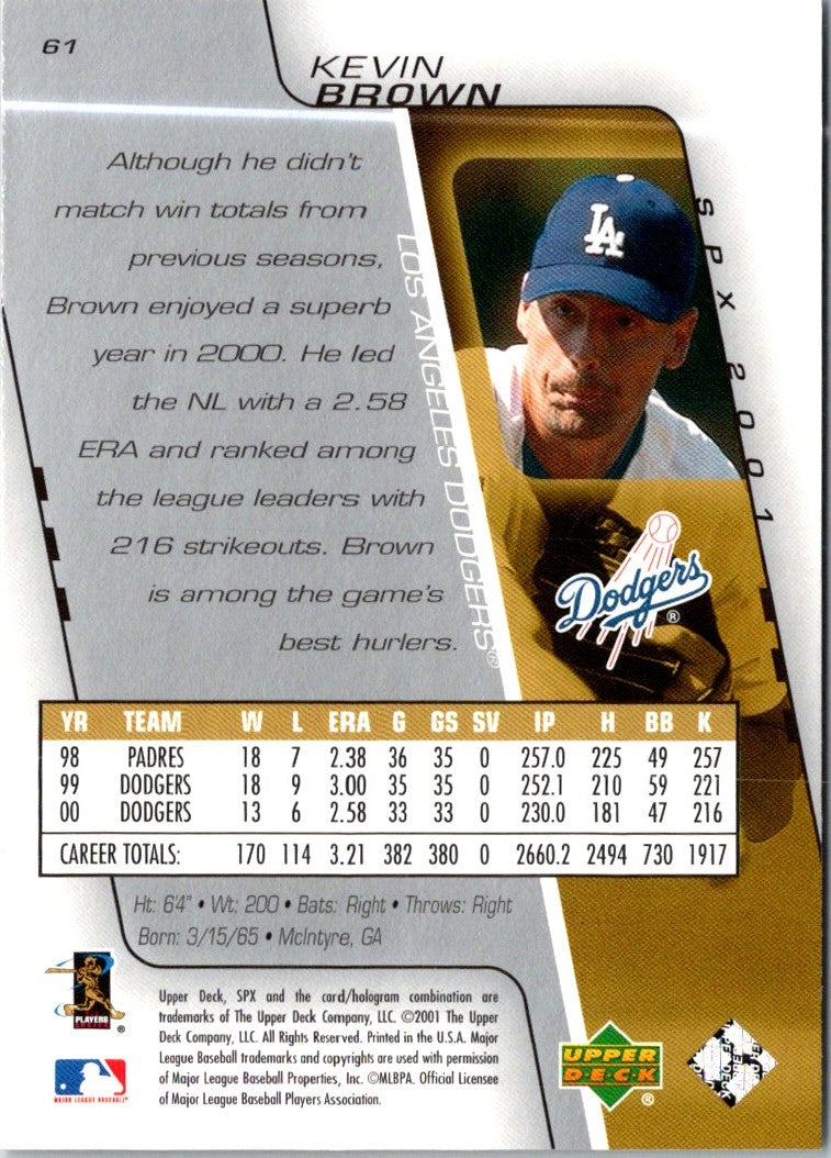 2001 Upper Deck Evolution Kevin Brown