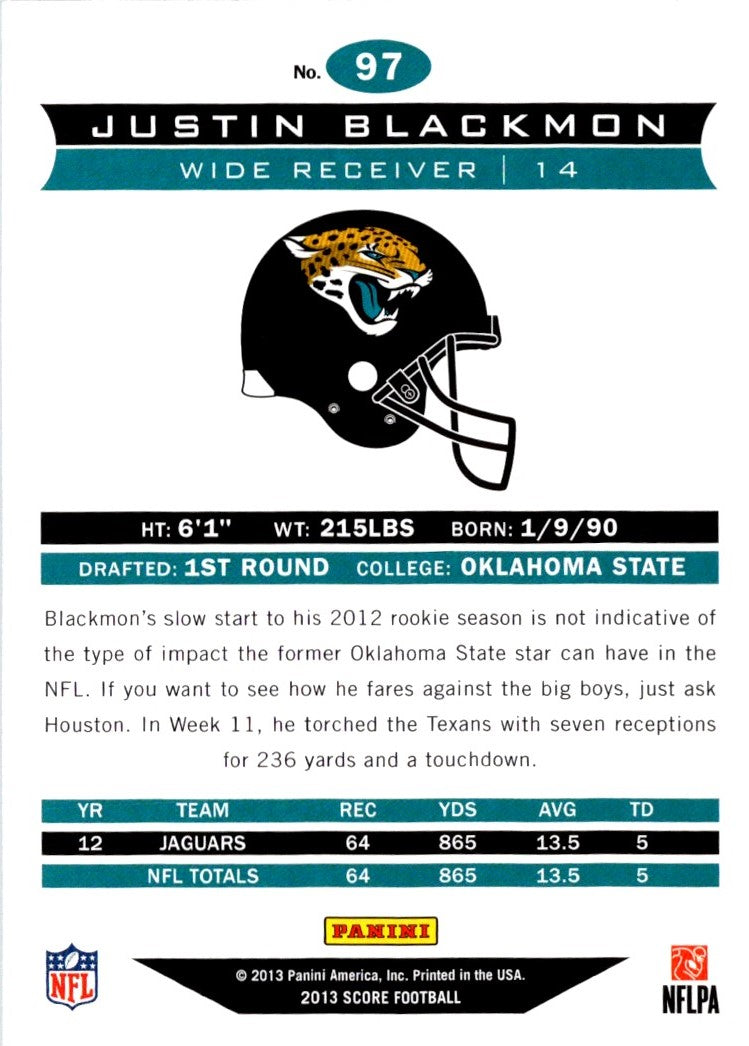 2013 Score Justin Blackmon