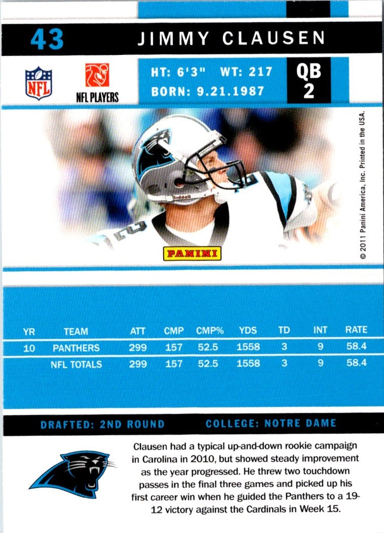 2011 Score Jimmy Clausen
