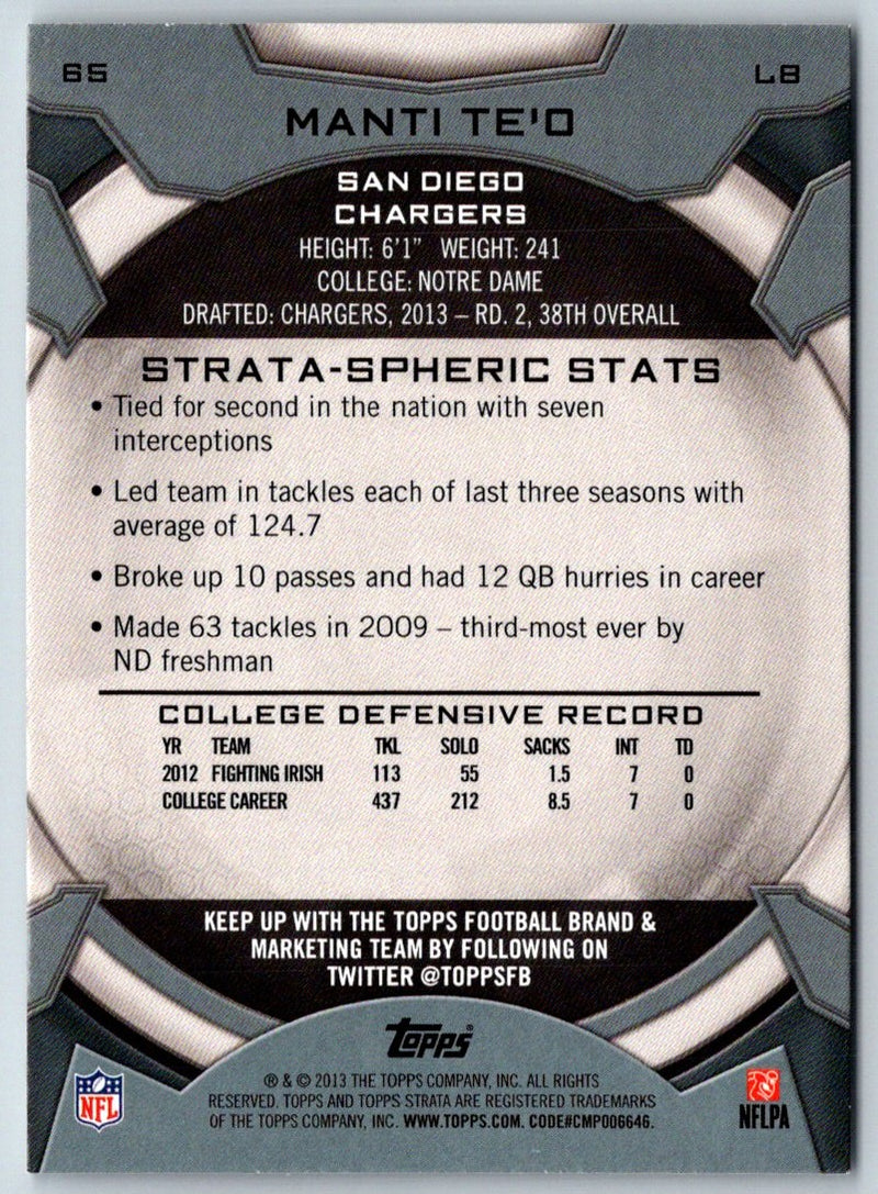 2013 Topps Strata Manti Te'o