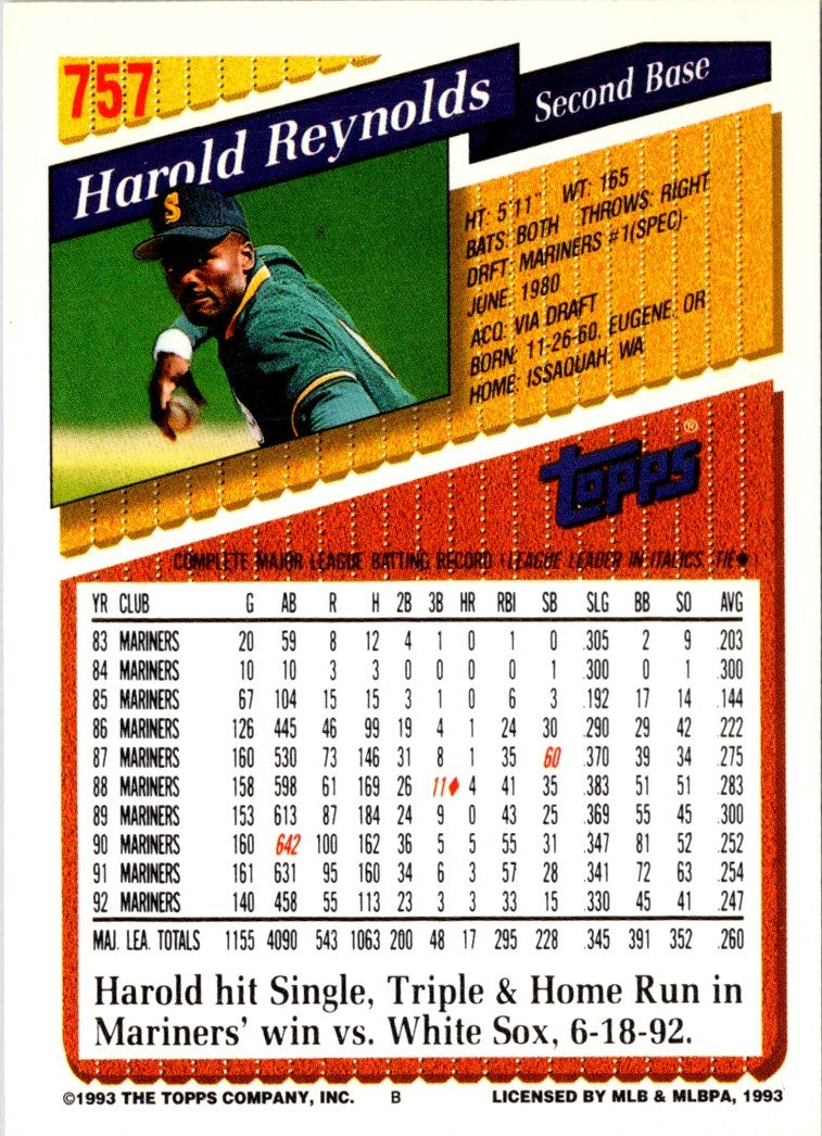 1993 Topps Gold Harold Reynolds