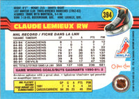 1991 O-Pee-Chee Claude Lemieux #394