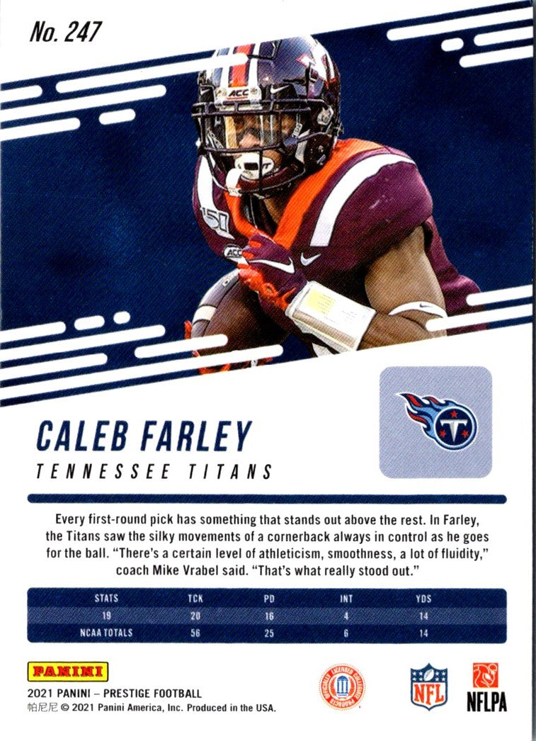 2021 Panini Prestige Caleb Farley