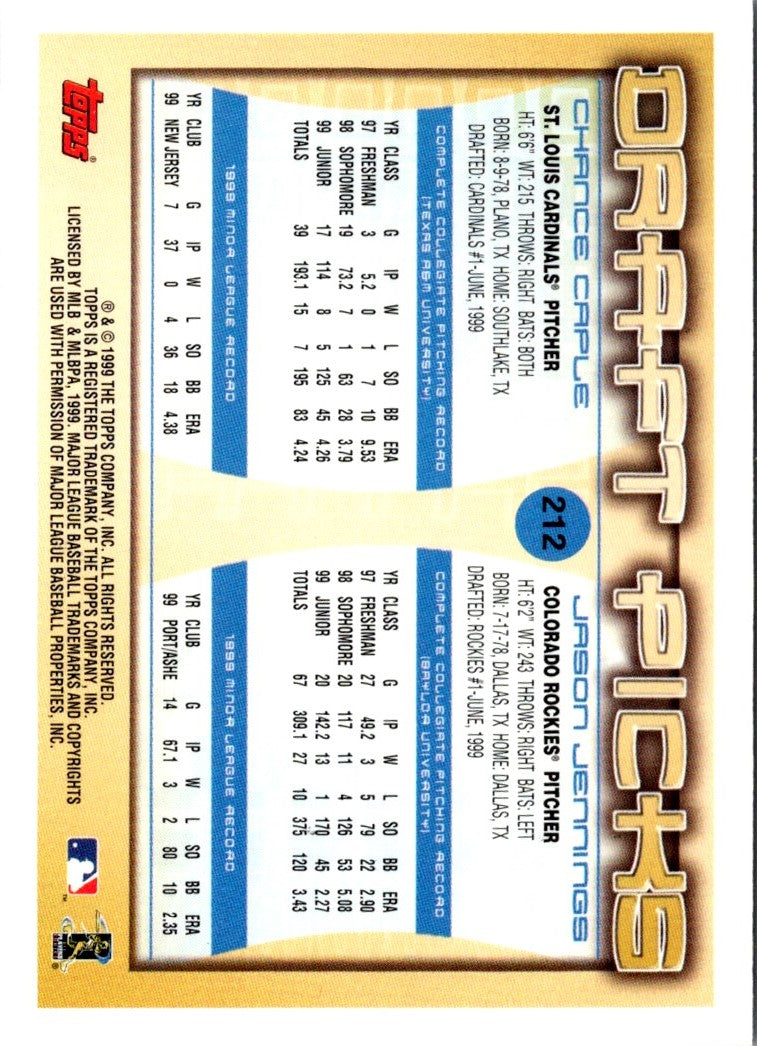 2000 Topps Chance Caple/Jason Jennings