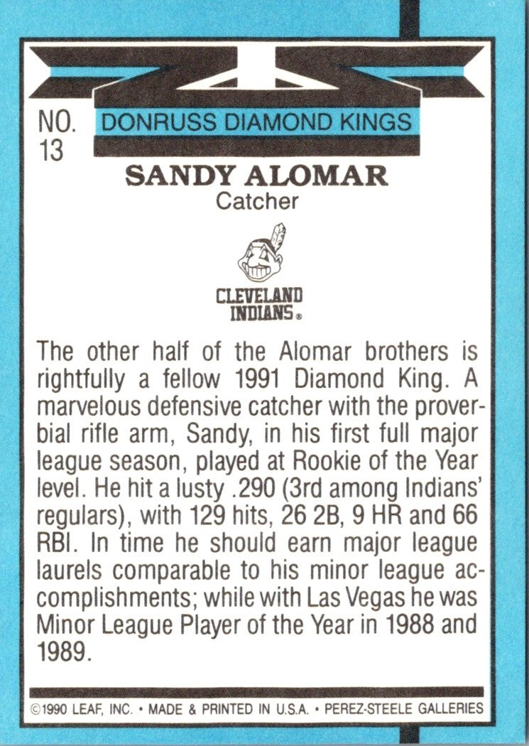 1991 Diamond Kings Sandy Alomar