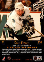1991 Pro Set Platinum Dean Evason #230
