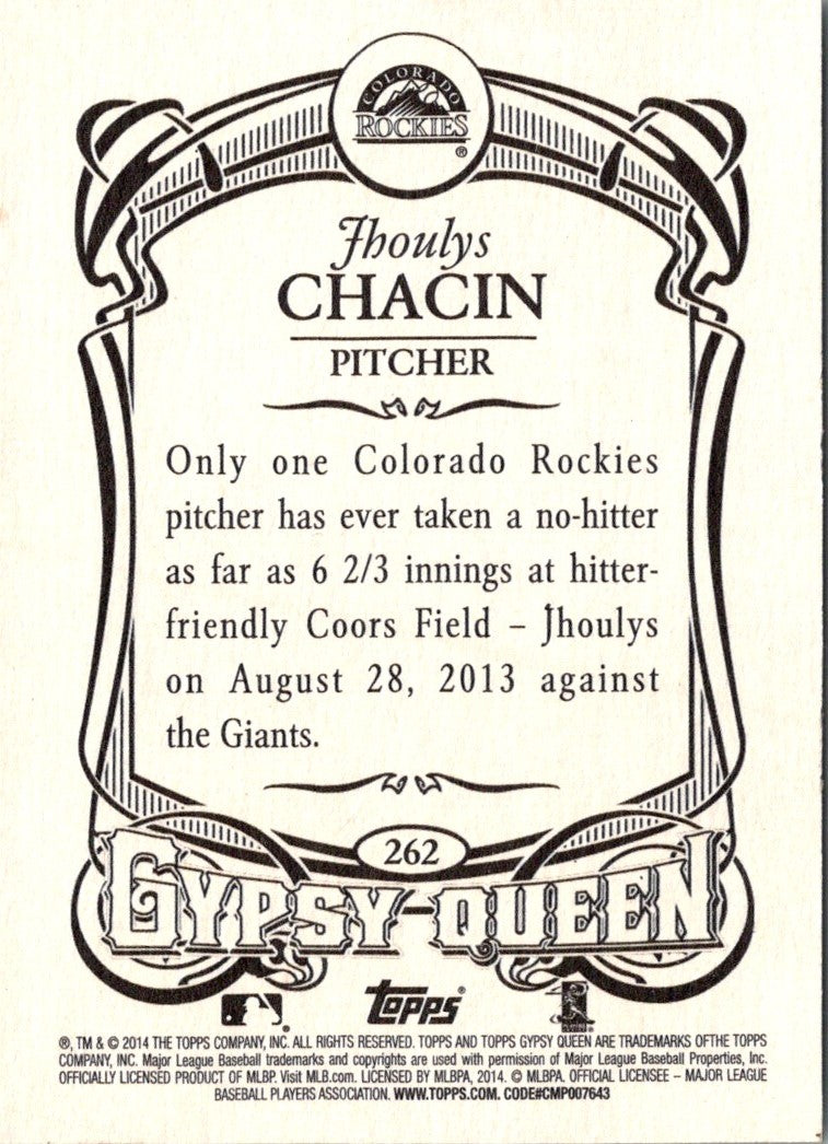 2014 Topps Gypsy Queen Jhoulys Chacin