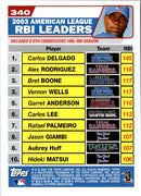 2003 Topps Home Team Advantage Alex Rodriguez/Magglio Ordonez/Miguel Tejada