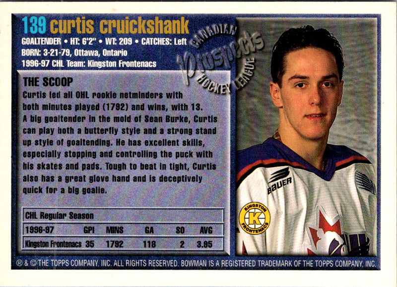 1997 Bowman CHL Curtis Cruickshank