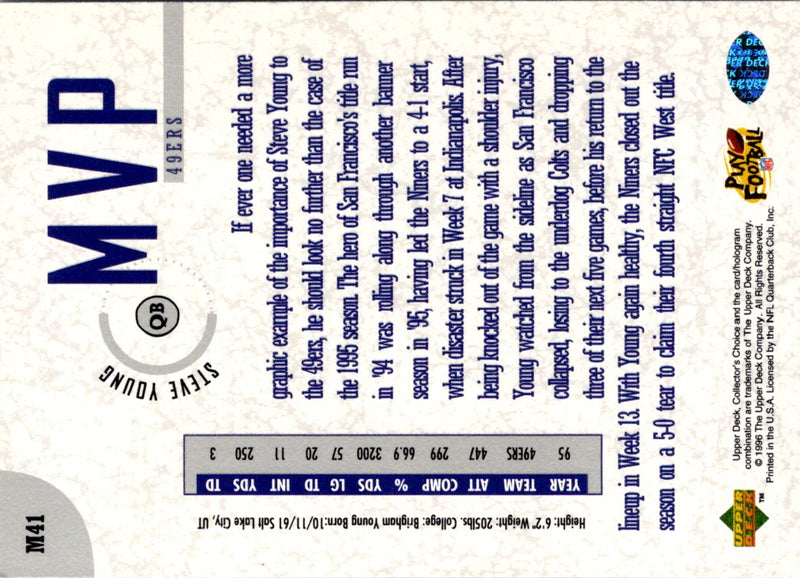 1996 Collector's Choice MVPs Steve Young