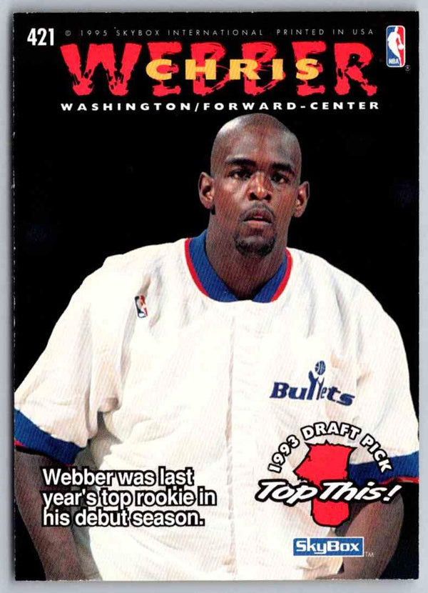 1995 Skybox Chris Webber #421