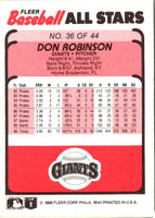 1989 Fleer Baseball All-Stars Don Robinson #36