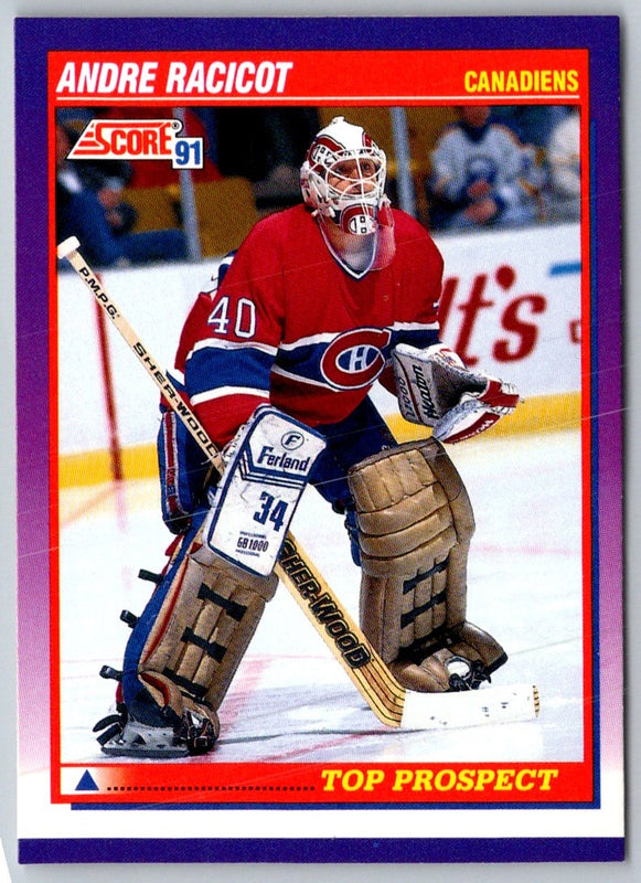 1991 Score American Andre Racicot #395 Rookie