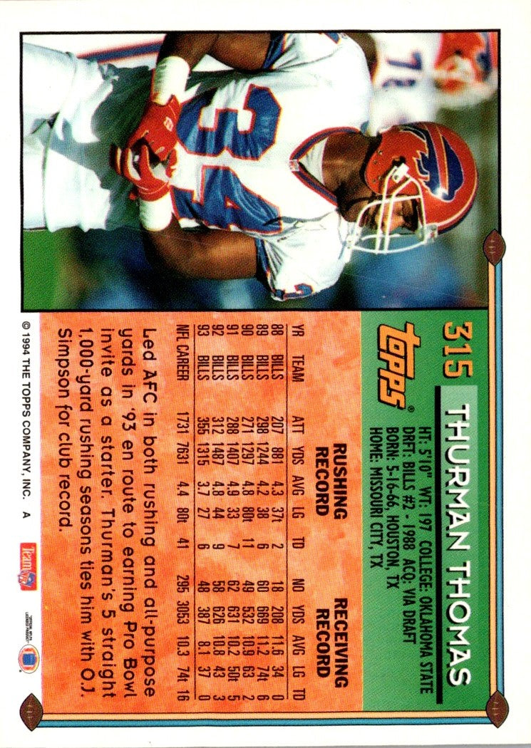 1994 Topps Thurman Thomas