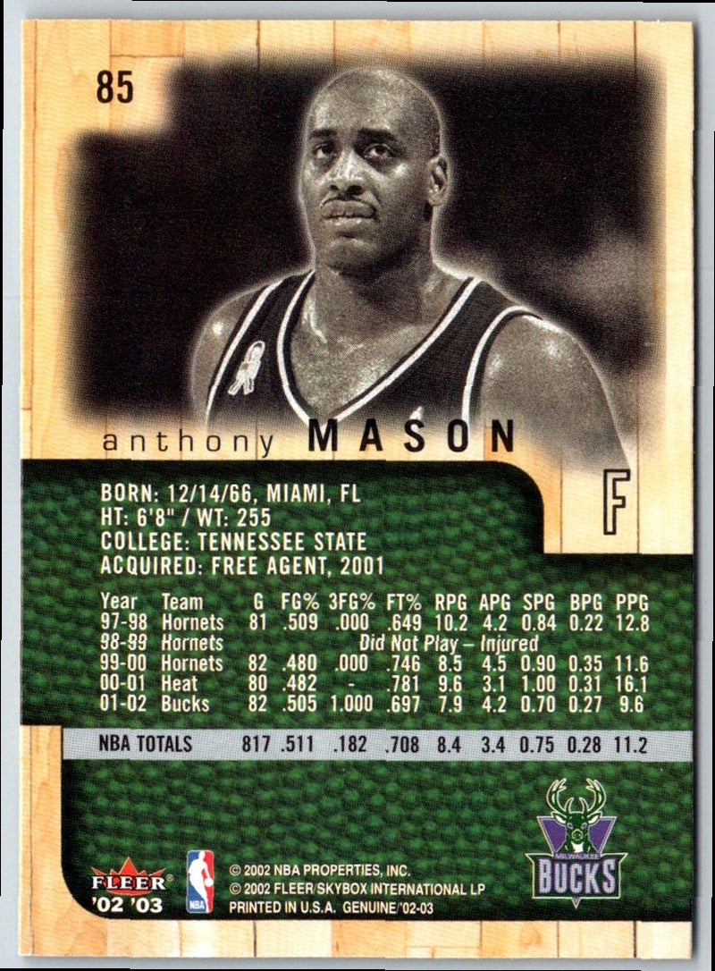 2002 Fleer Genuine Anthony Mason