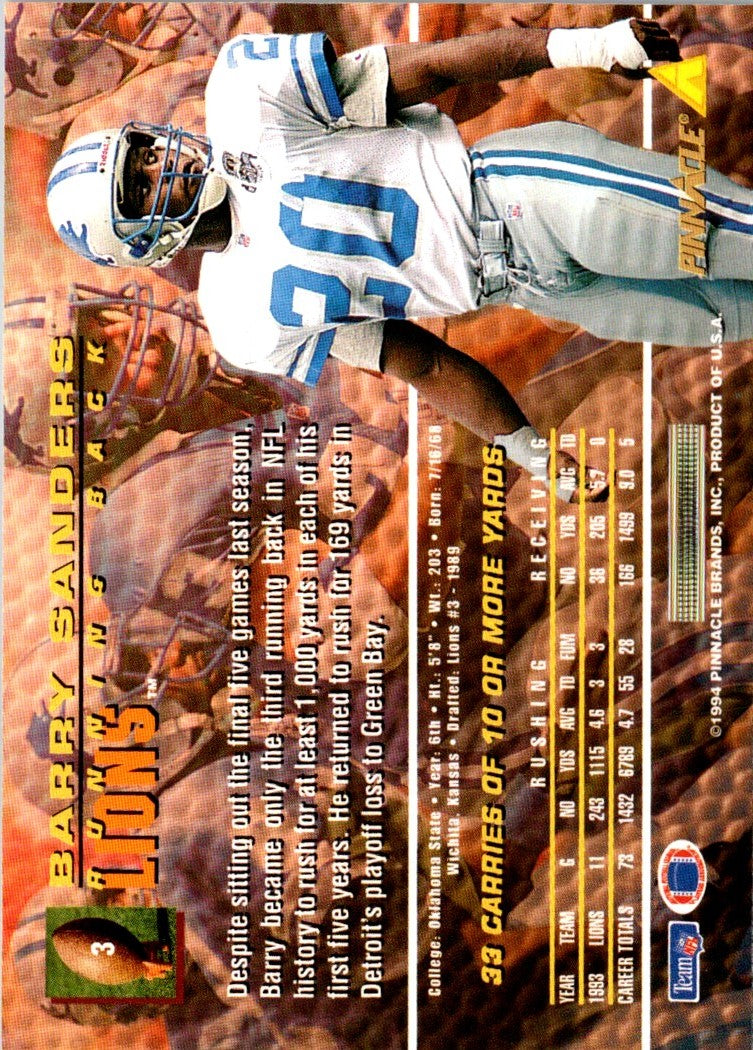 1995 Pinnacle Barry Sanders