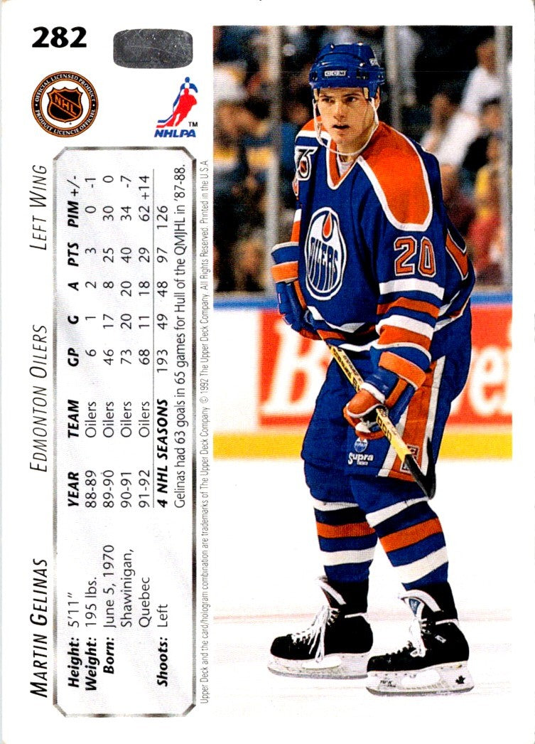 1992 Upper Deck Martin Gelinas