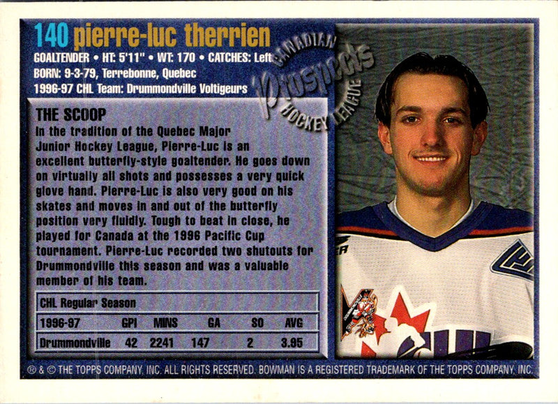 1997 Bowman CHL Pierre-Luc Therrien