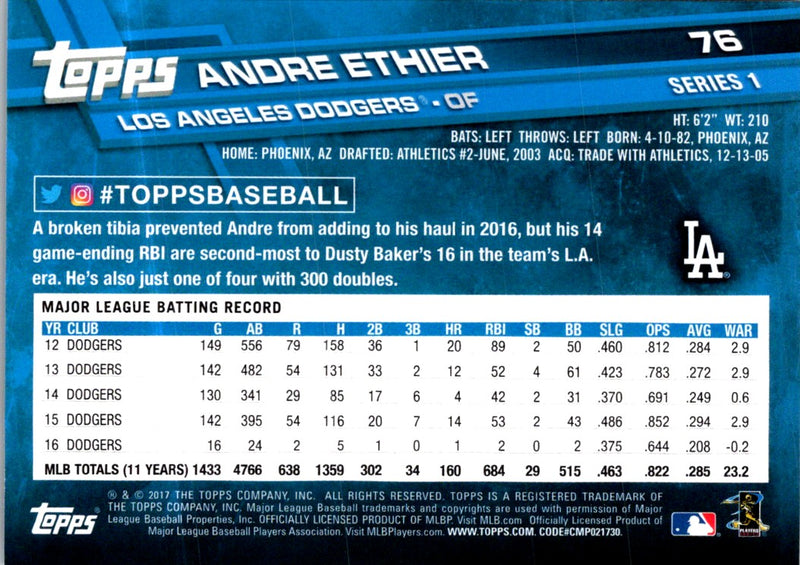 2017 Topps Andre Ethier