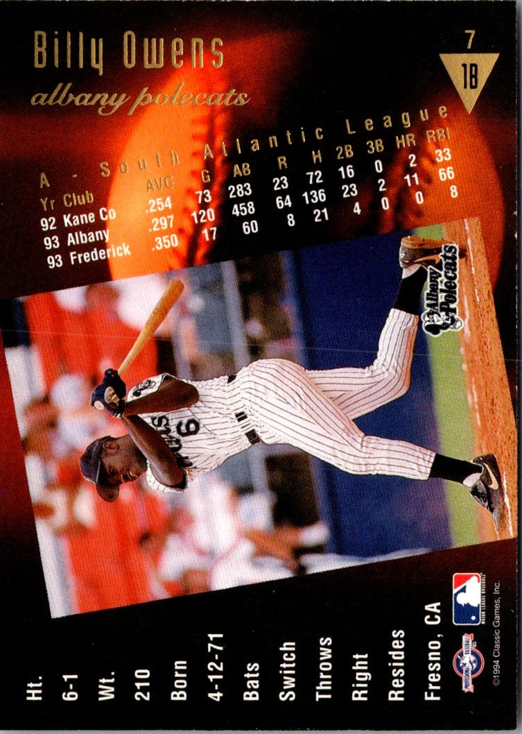 1994 Classic Best Gold Billy Owens