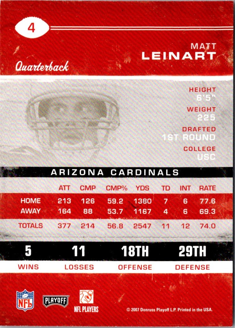 2007 Playoff Contenders Matt Leinart