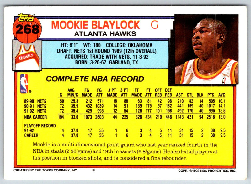 1992 Topps Mookie Blaylock