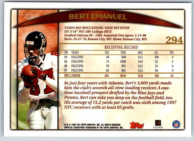 1998 Topps Bert Emanuel