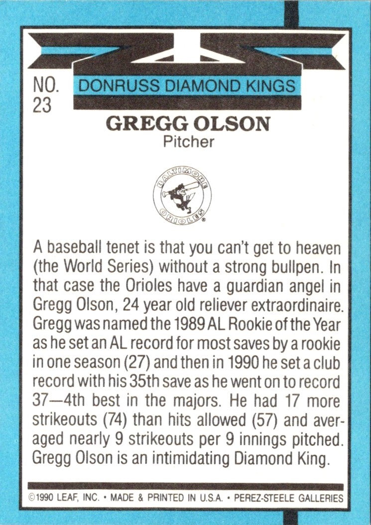 1991 Diamond Kings Gregg Olson