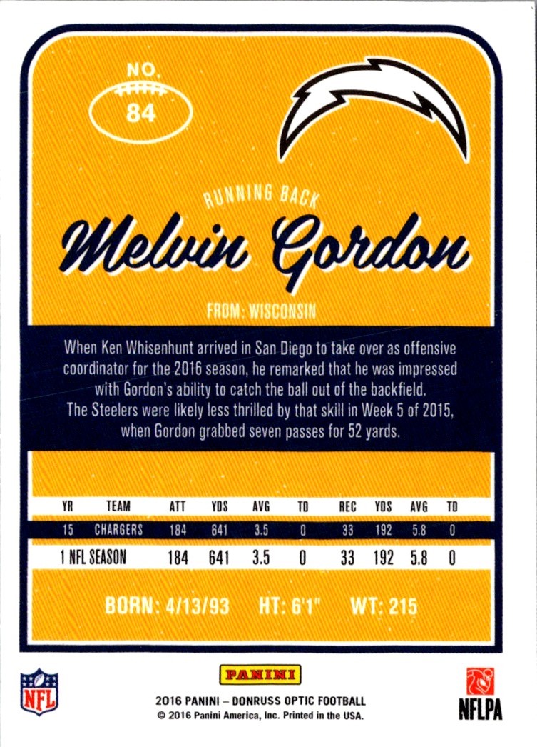 2016 Donruss Optic Melvin Gordon