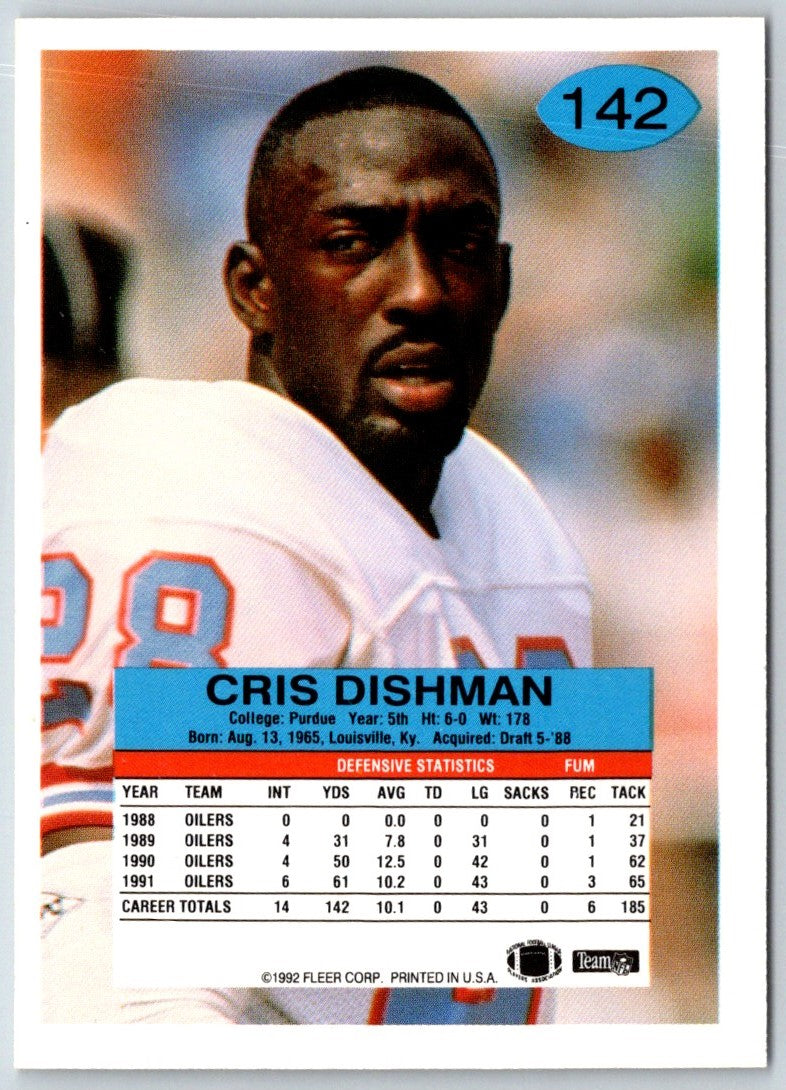 1992 Fleer Cris Dishman