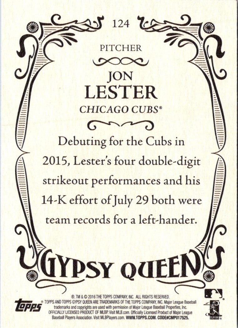 2016 Topps Gypsy Queen Jon Lester