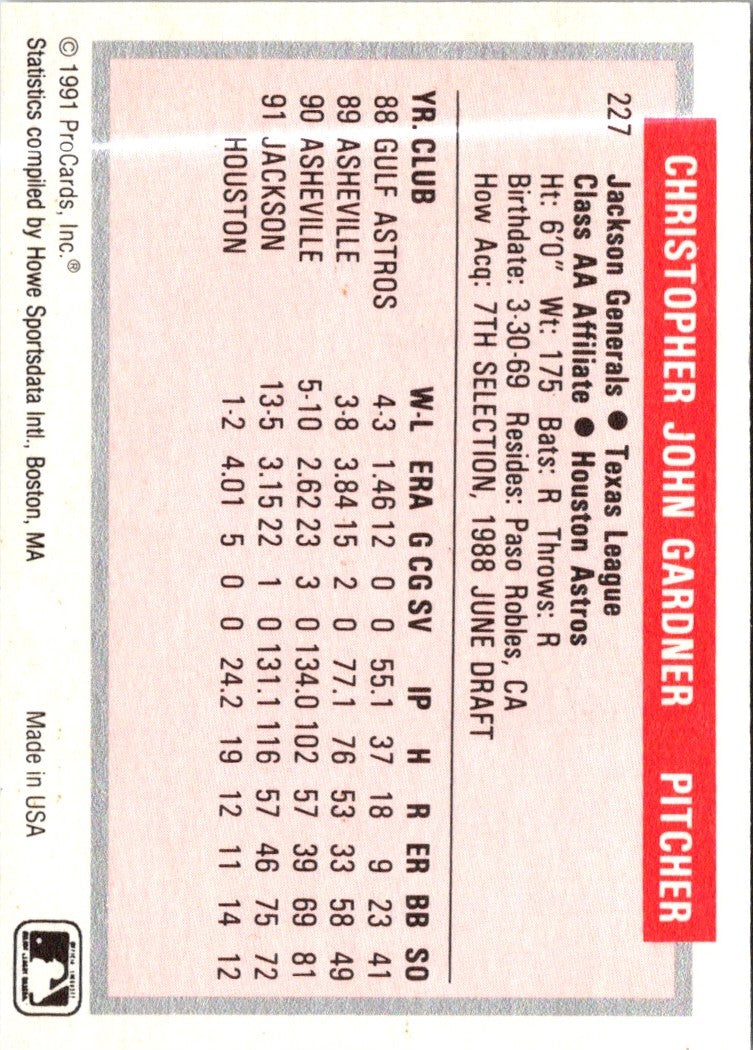 1991 ProCards Chris Gardner