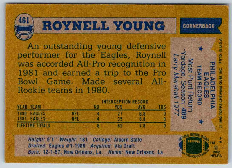 1982 Topps Roynell Young